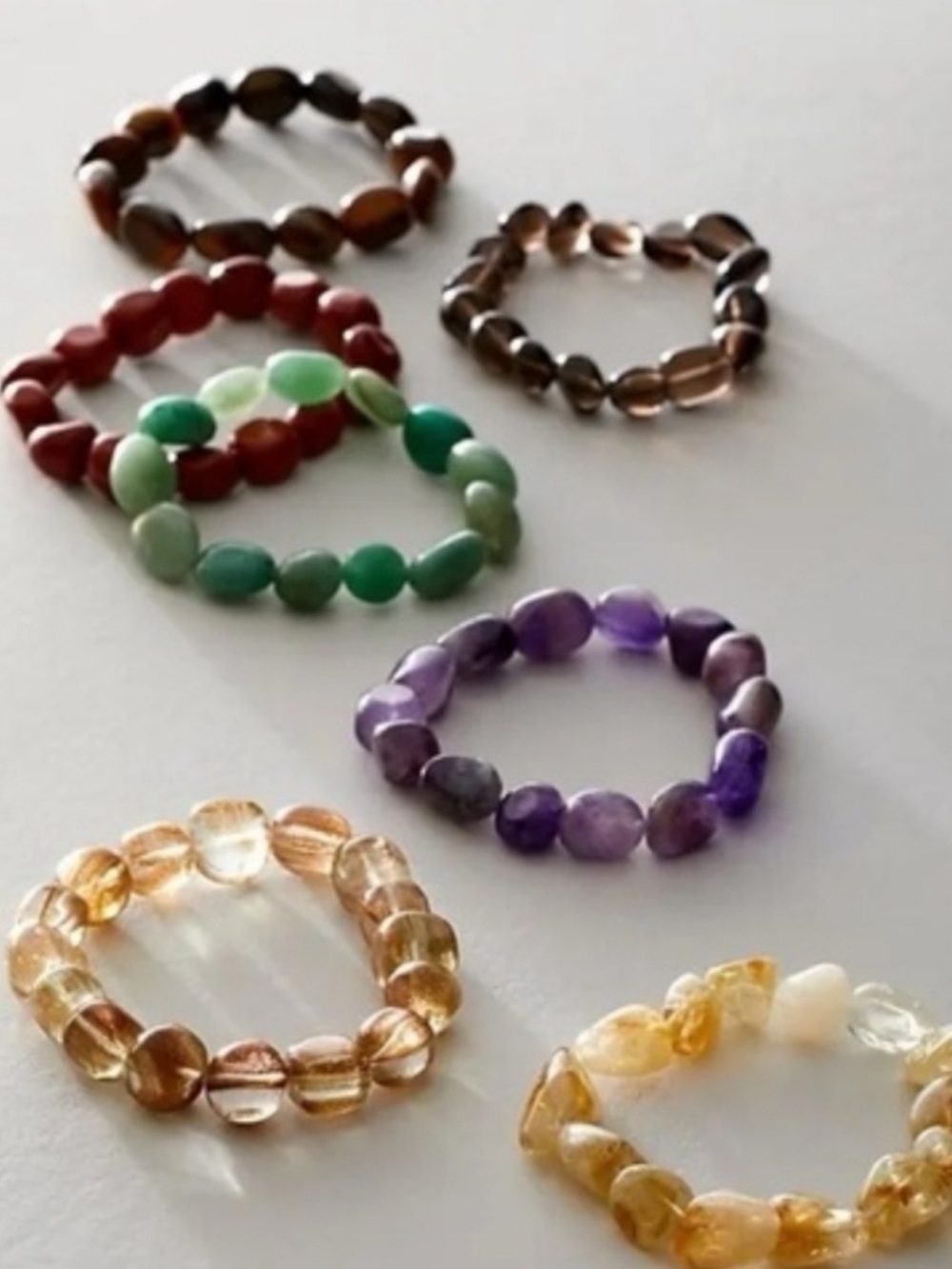 Free people genuine amethyst beaded stretch bracelet women’s jewelry